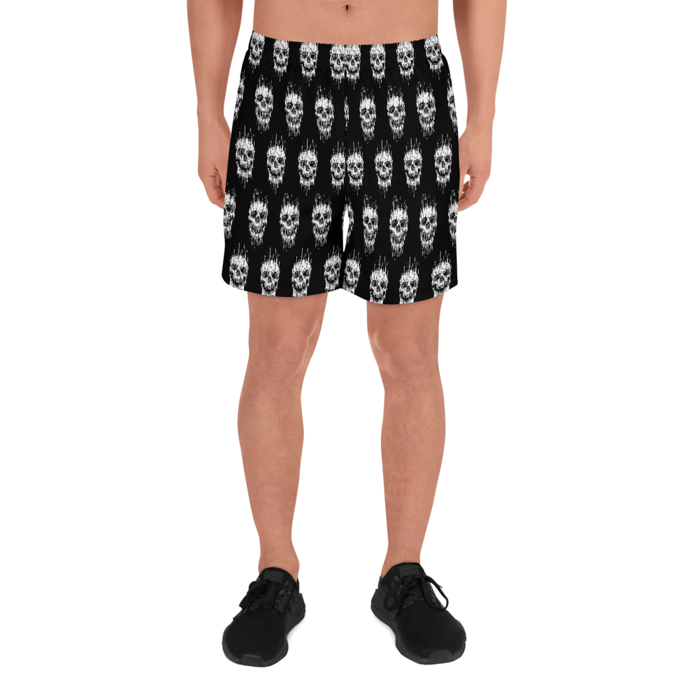Pantalones cortos deportivos largos con calaveras para hombre