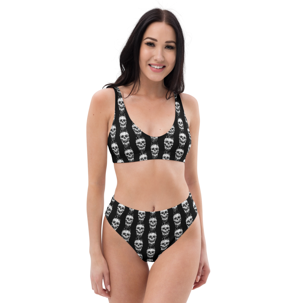 Bikini de cintura alta reciclado con calaveras