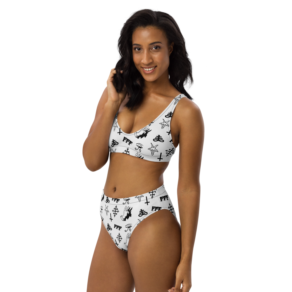 Bikini de cintura alta reciclado con dibujos animados