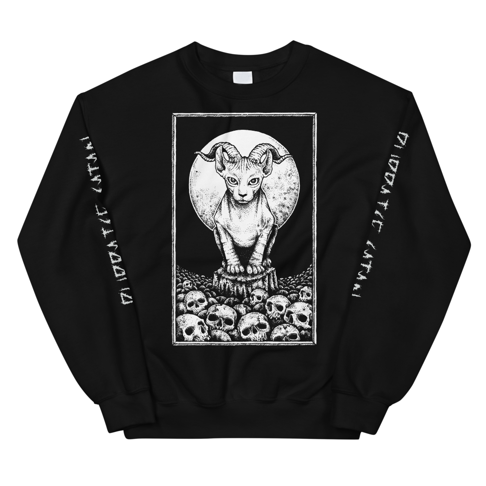 Hell Cat Sweatshirt (Purraise Satan Sleeves) Version