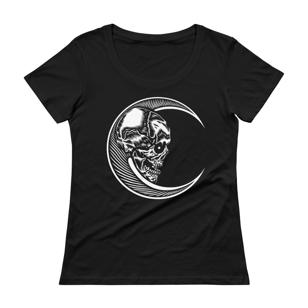 Moon Skull Ladies' Scoopneck T-Shirt