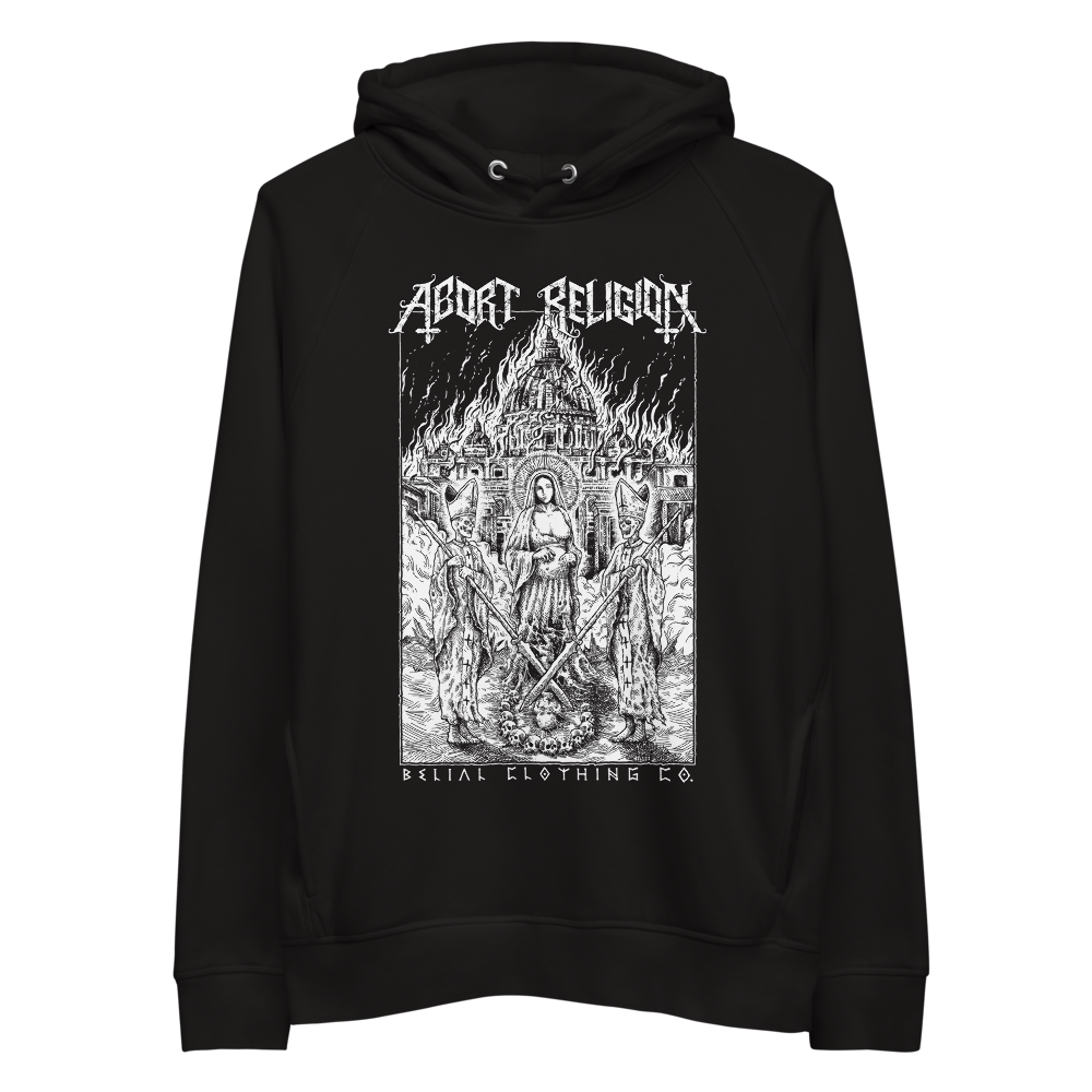 Abort Religion Unisex pullover hoodie (Organic Batch)