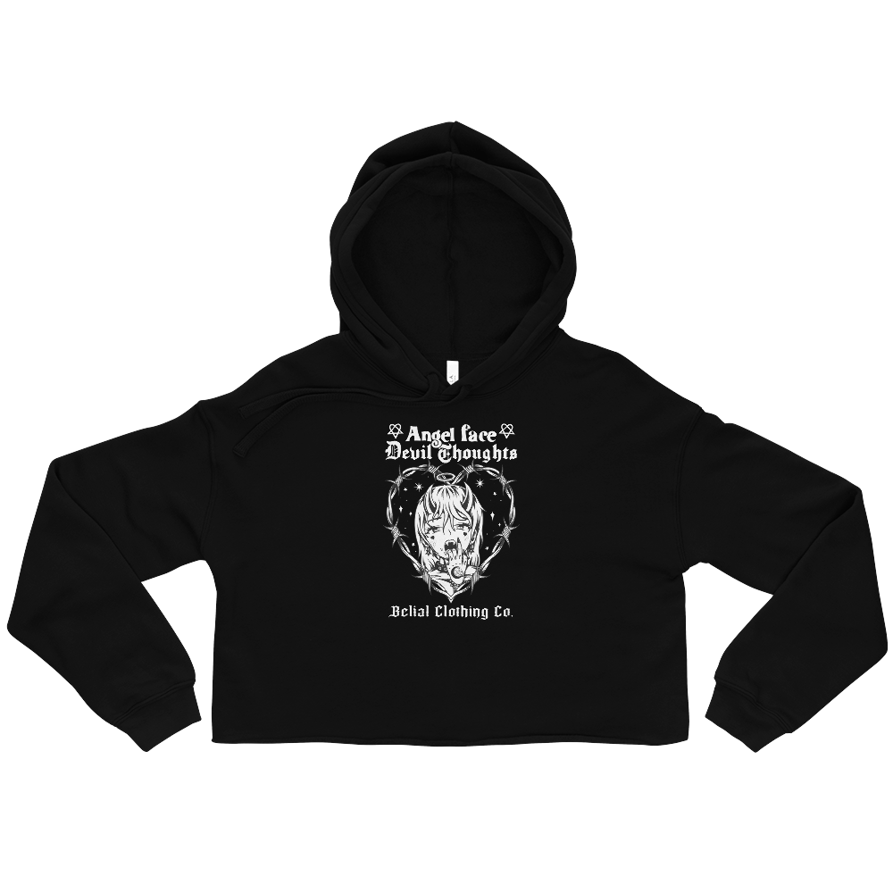 Angel Face devil Thoughts Crop Hoodie